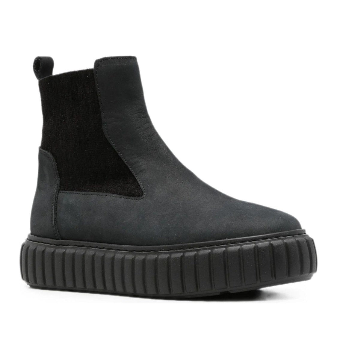 Sergio Moretti Black Leather Minimalist Grip Sole Boots