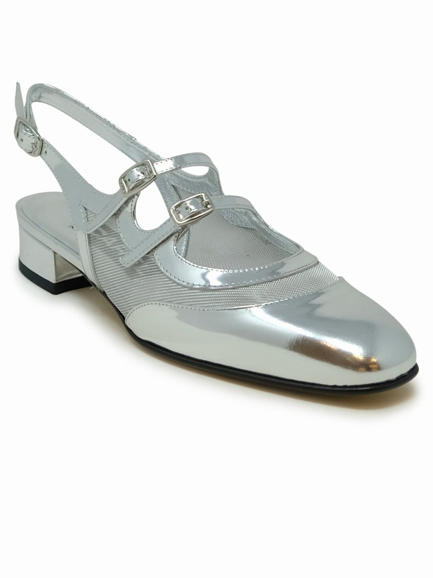 Carel Paris Pechenight Silver Leather Ballet Pumps