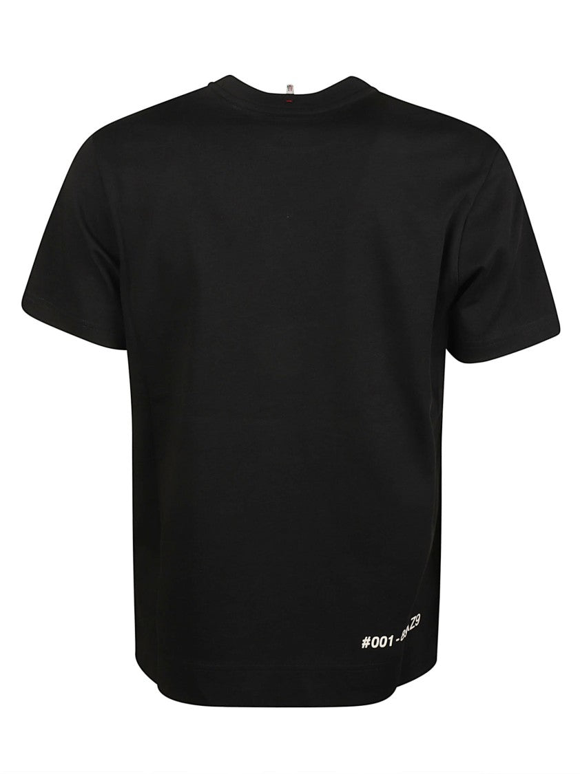 Moncler Grenoble Black Classic Fit Graphic Cotton T-Shirt