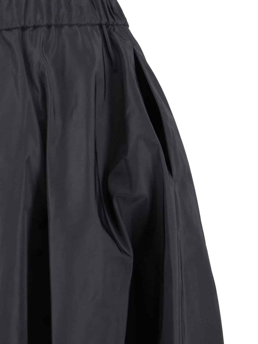 Aspesi Black Elastic Waistband Midi Skirt