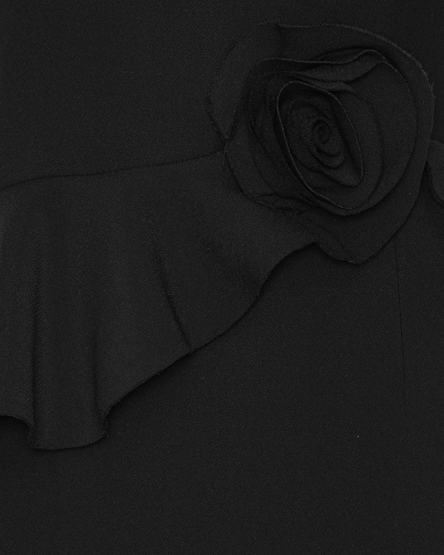 Rotate Maxi Dress With Strapless Design And Floral Applique