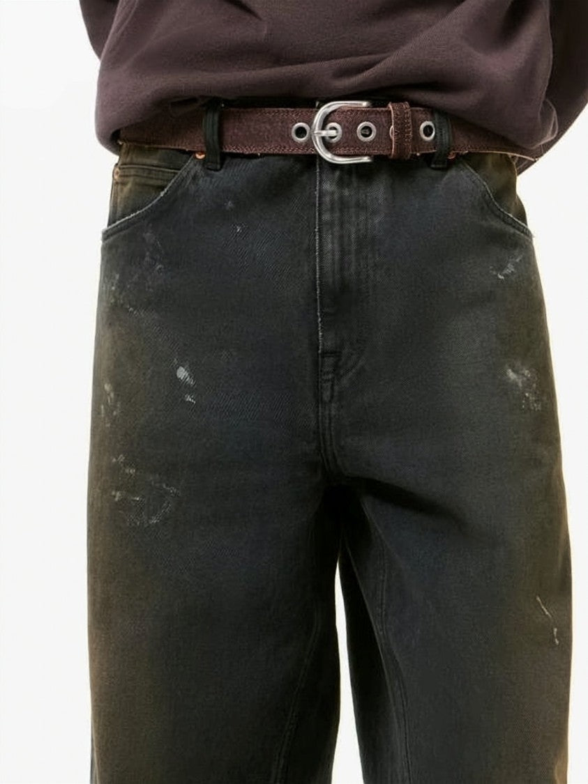 Our Legacy Washed Black Denim Wide-Leg Pants