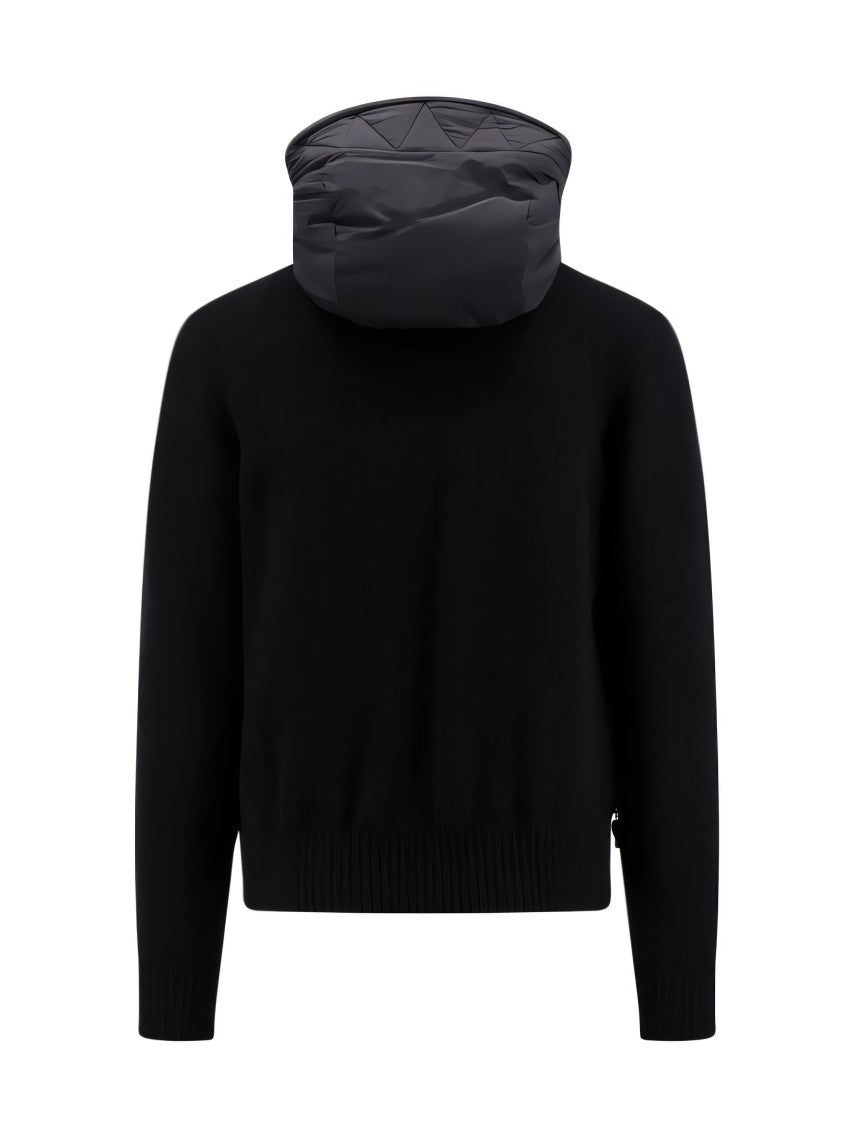 Moncler Padded Front Jacket With Knitted Sleeves