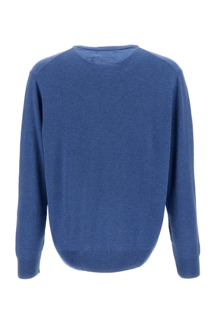 Polo Ralph Lauren Light Blue Wool Crewneck Embroidered Sweater