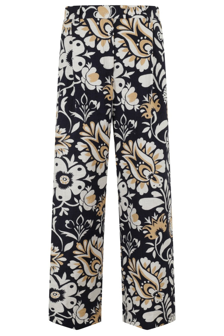 La Double J Floral-Pattern Loose Pants With Relaxed Fit
