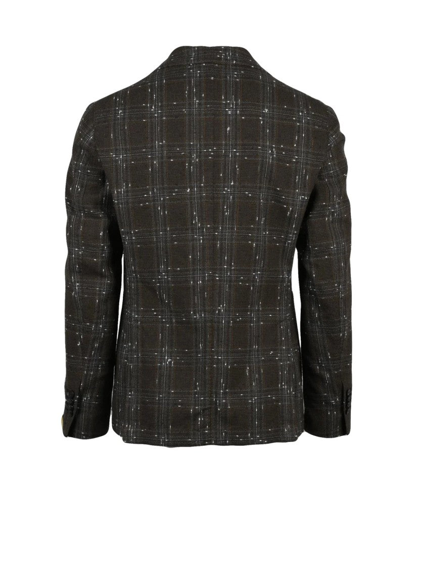 L.B.M. 1911 Brown Cotton Linen Polyamide Blazer Jacket