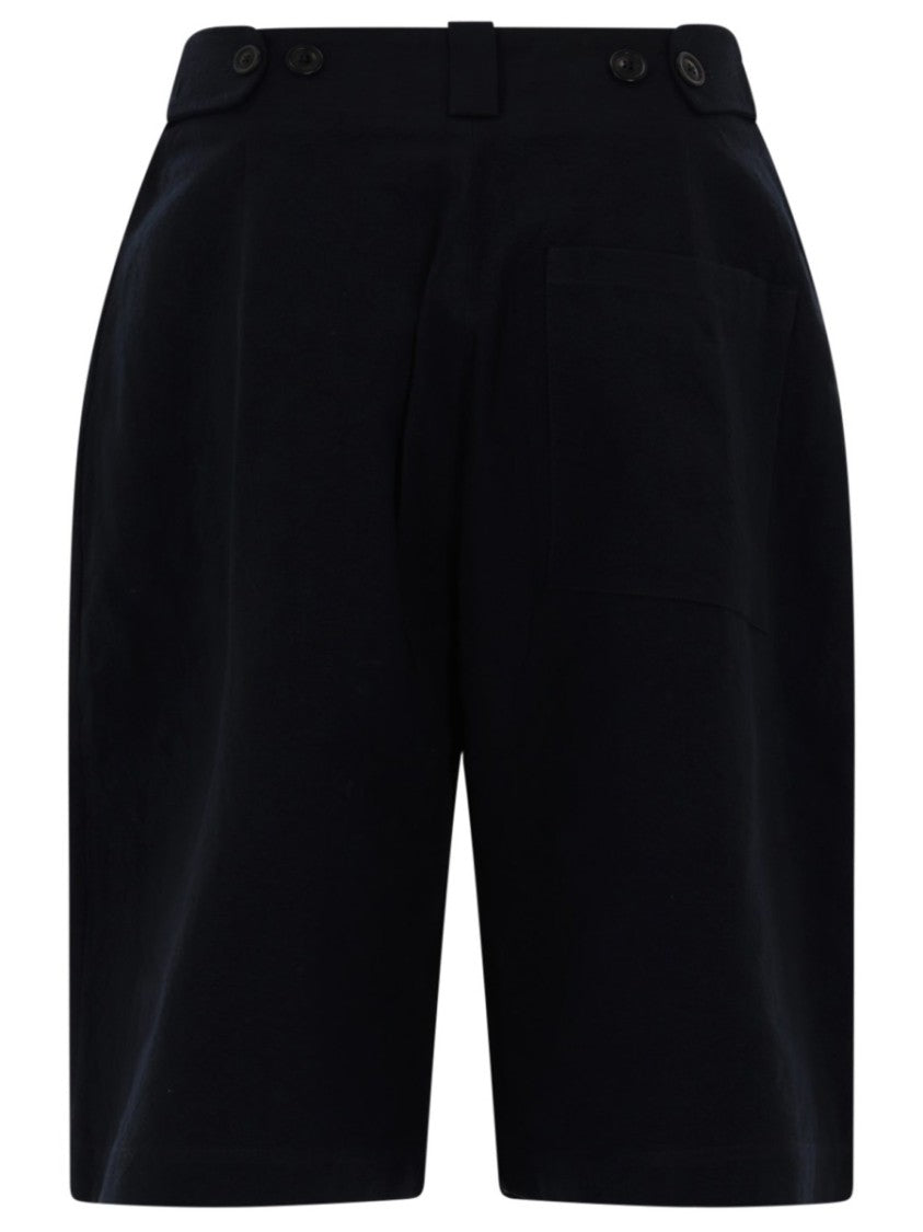 Ymc Neutrals Carax Flat Front Cotton-Linen Shorts
