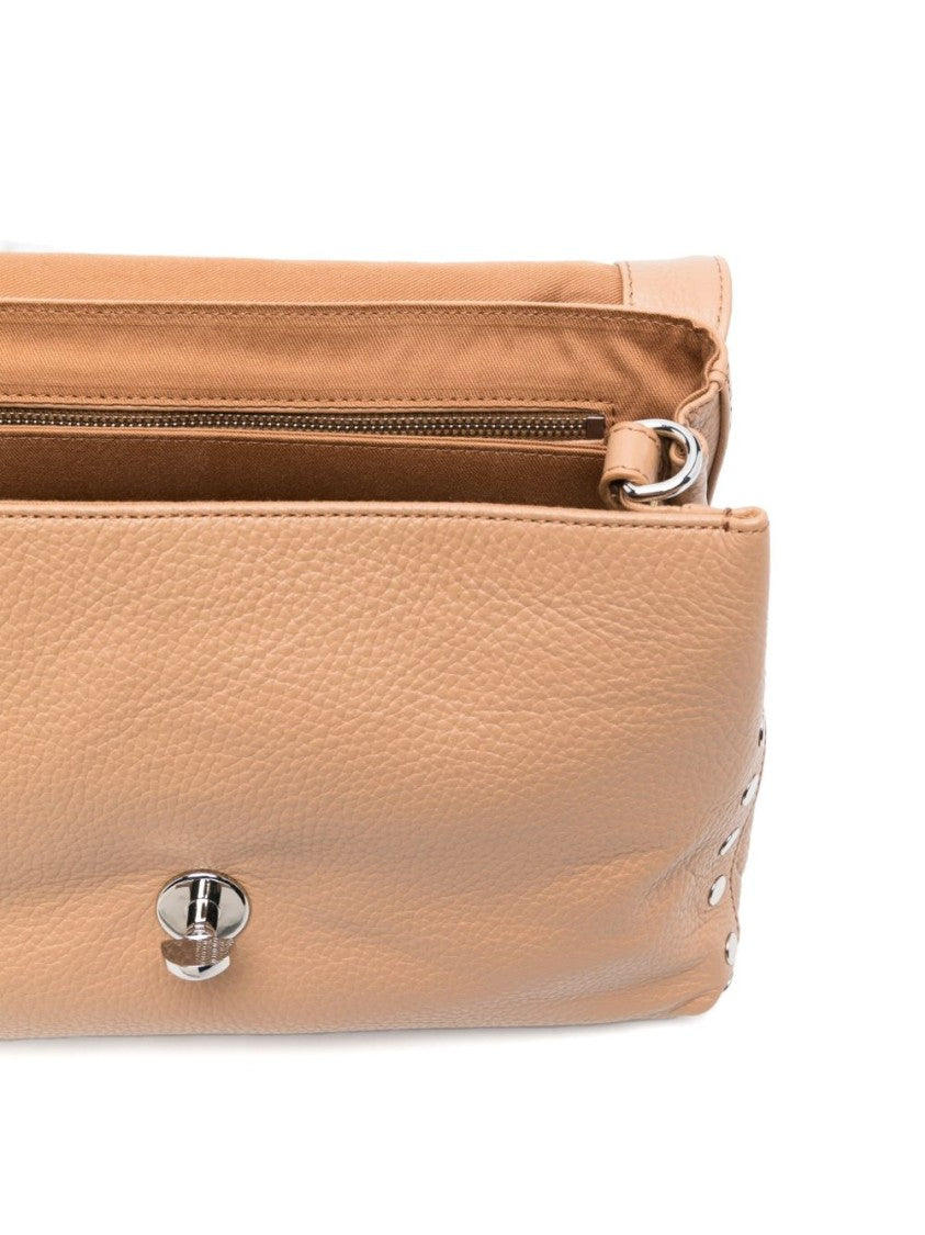 Zanellato Light Brown Twist-Lock Leather Shoulder Bag