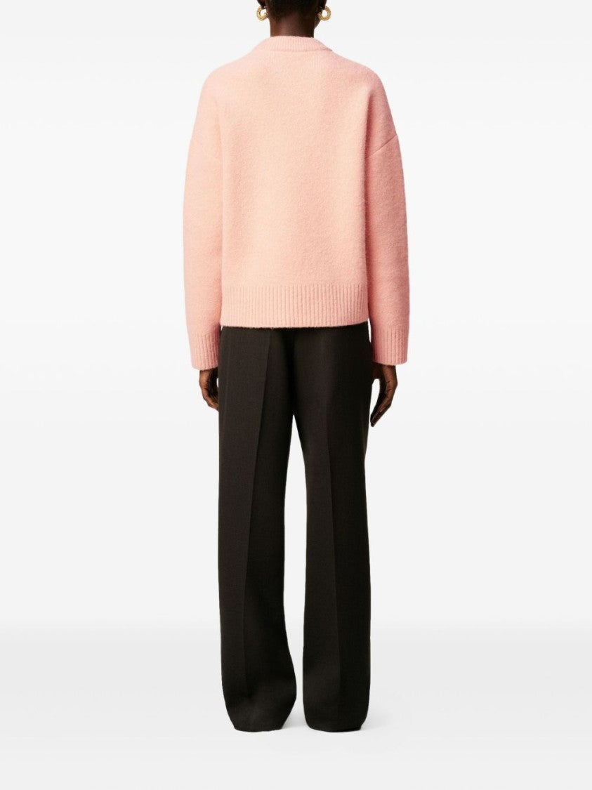 Ami Alpaca And Wool Sweater With Logo