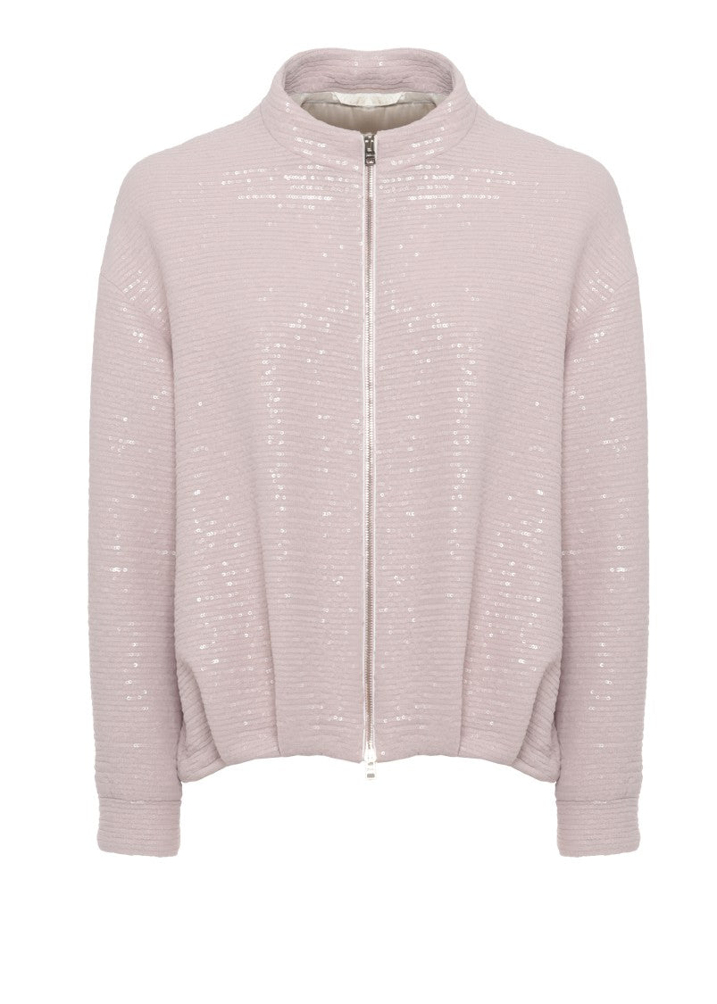 Herno Pink Sequin Crewneck Jacket