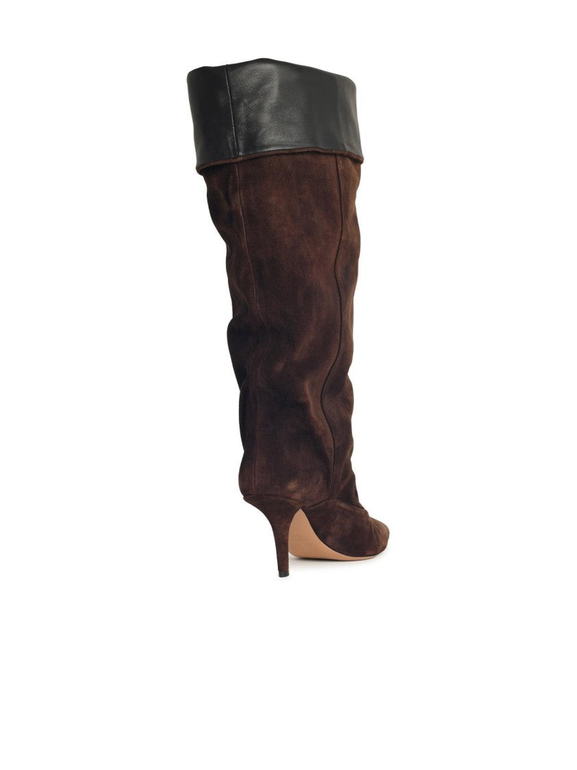 Paris Texas Ines Reverse 75' Chocolate Suede Boots