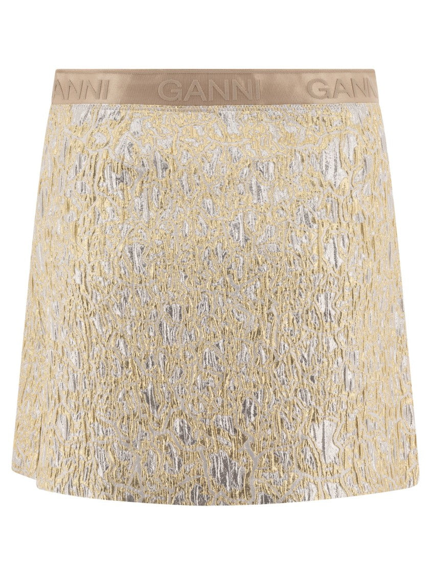 Ganni Gold And Silver Miniskirt