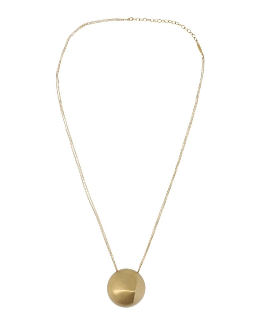 Ferragamo Sculptural Pendant Necklace With Adjustable Double Chain