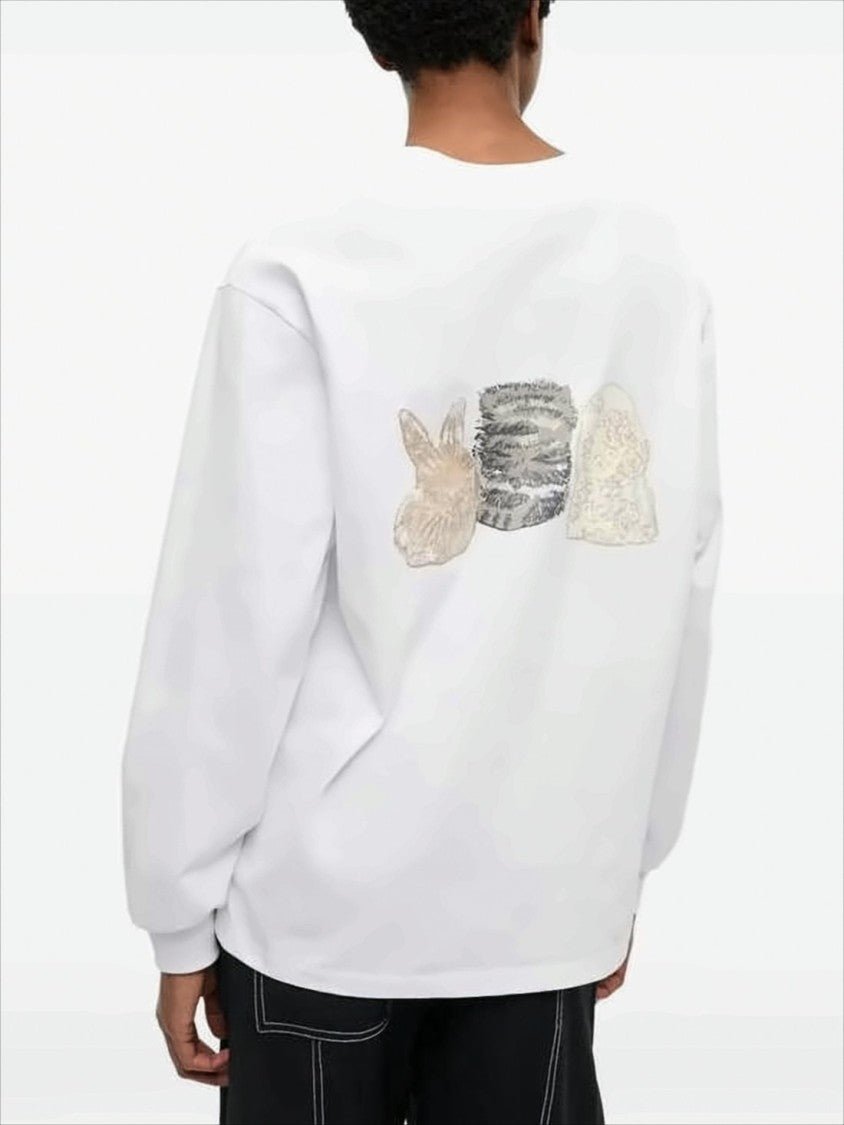 Ganni Long-Sleeve Relaxed Fit T-Shirt With Playful Graphics