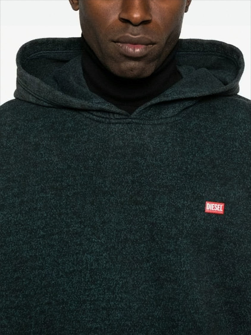 Diesel Relaxed-Fit Black Hoodie With Textured Fabric