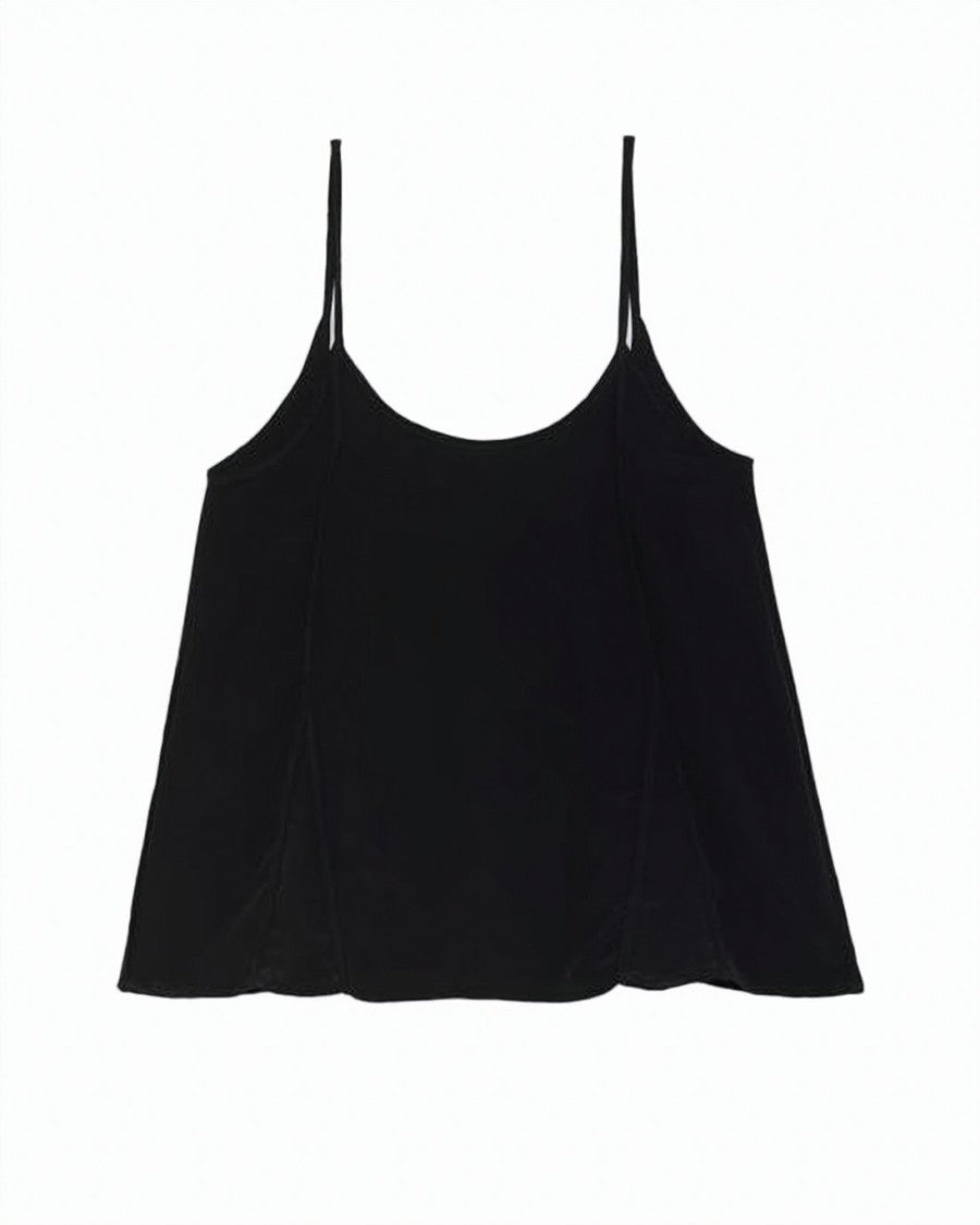 Baserange White Silk Sleeveless Spaghetti Strap Top