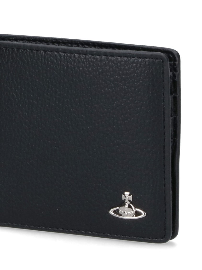 Vivienne Westwood Textured Black Bi-Fold Wallet