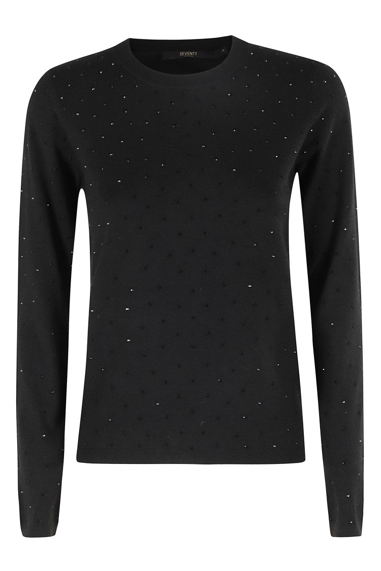 Seventy Tone-On-Tone Embellished Crew Neck Sweater
