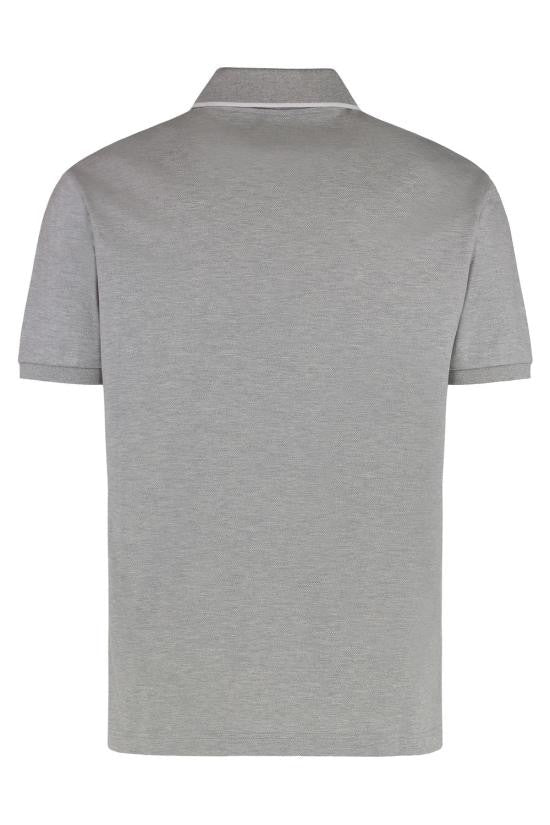 Gucci Grey Polo Shirt With Collared Neckline