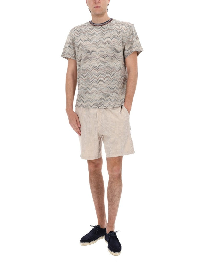 Missoni Zigzag Cotton-Blend Earth Tones T-Shirt