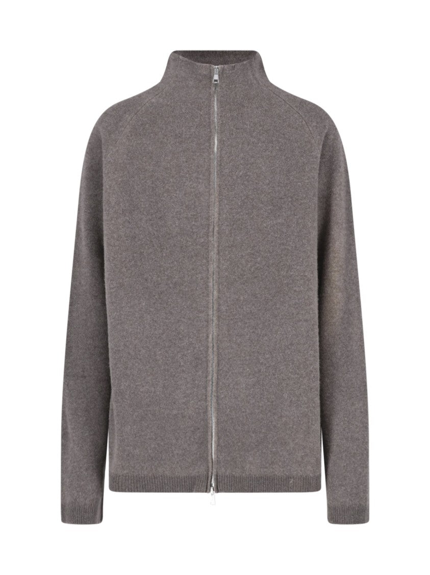 Our Legacy Brown Cherub Spray-Dyed Merino Wool Zip-Through Knit
