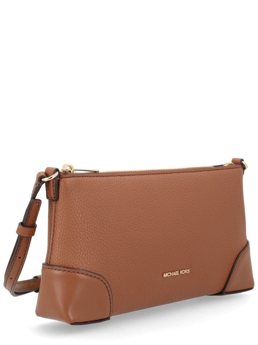 Michael Michael Kors Brown Textured Leather Shoulder Bag