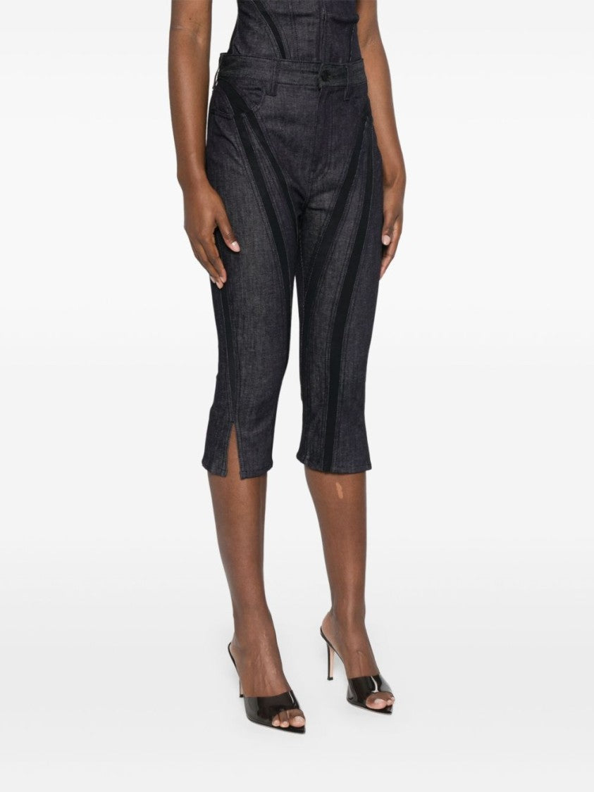 Mugler Cropped Black Trousers