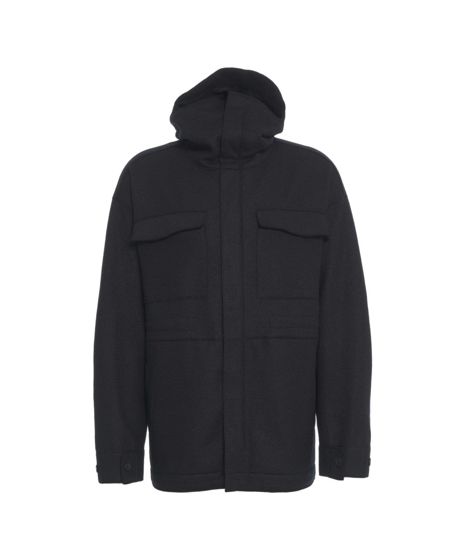 Transit Hooded Relaxed Fit Transit Jacket With Functional Details