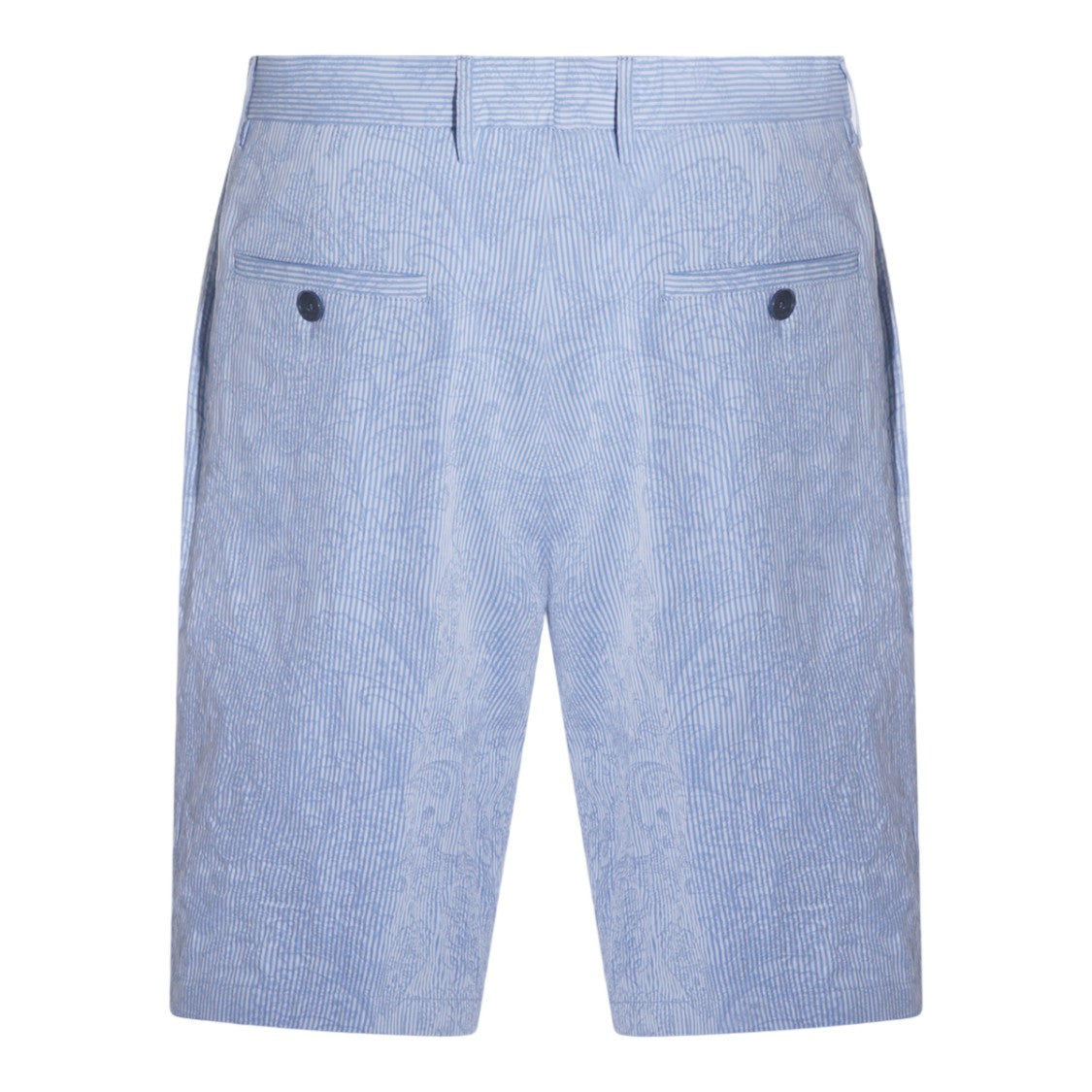 Etro Tailored Blue Shorts With Stripe Pattern