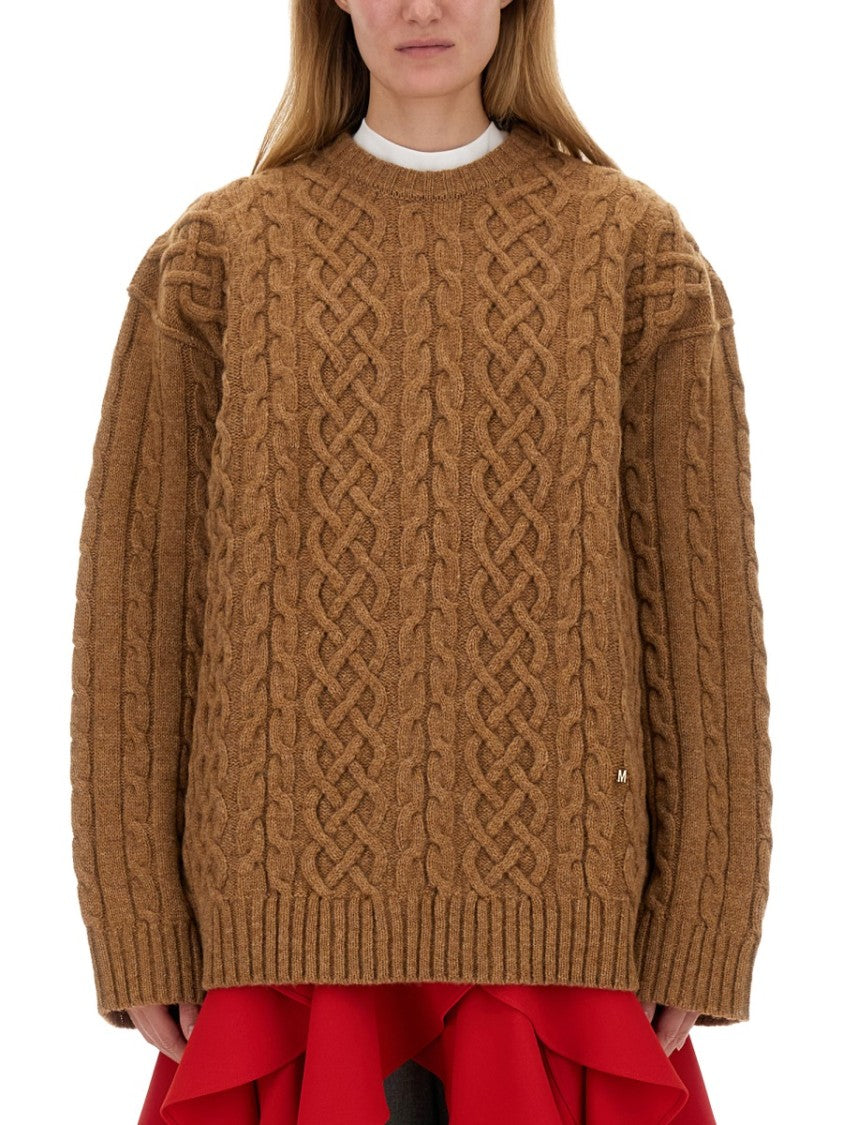 Moschino Textured Cable Knit Oversize Fit Jersey