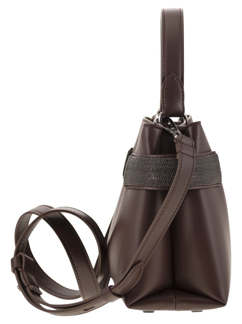 Brunello Cucinelli Essence Small Calfskin Top-Handle Bag