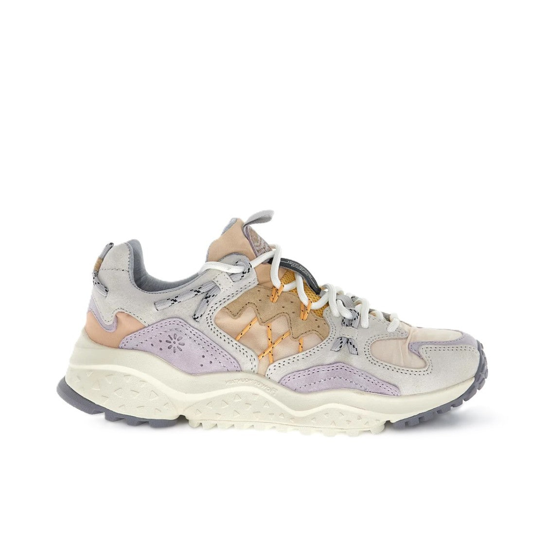 Flower Mountain Fashion-Forward Chunky Sneakers With Suede And Mesh Panels