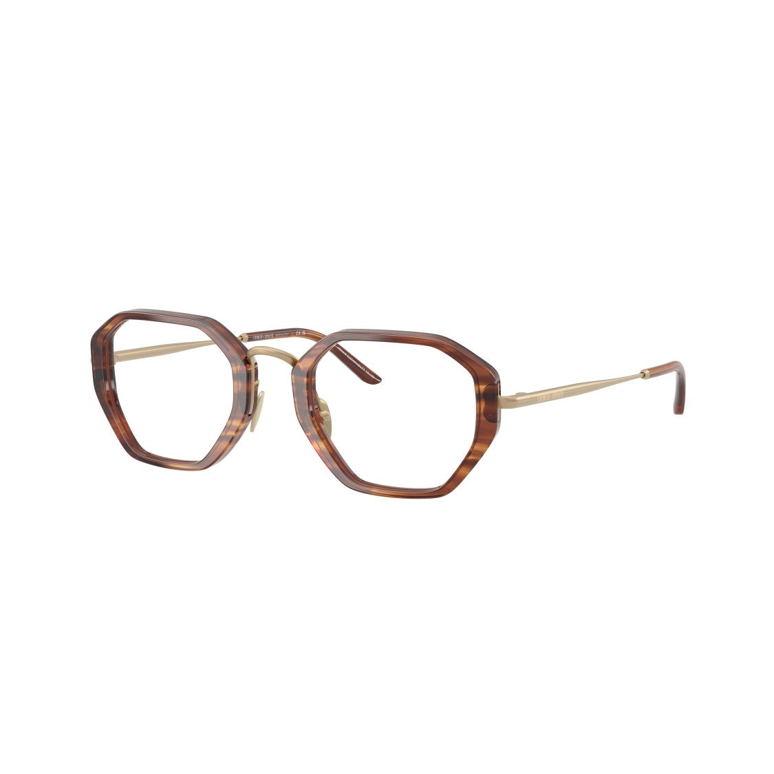 Giorgio Armani 0Ar7282 Geometric Tortoiseshell Eyeglasses With Gold Accents