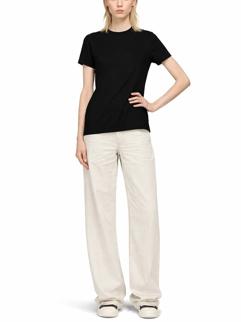 Drkshdw By Rick Owens Black Asymmetrical Hem Crewneck T-Shirt