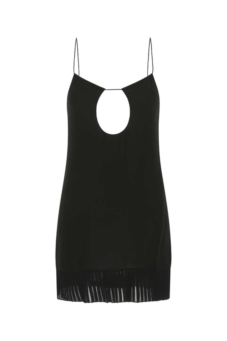 Saint Laurent Black Sleeveless Top With Circular Cutouts