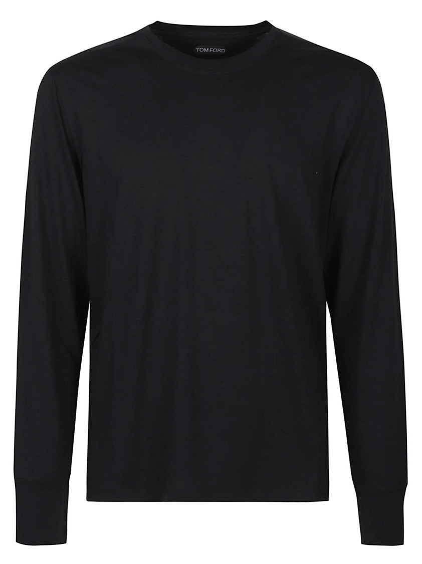 Tom Ford Black Long Sleeve Lyocell-Blend T-Shirt