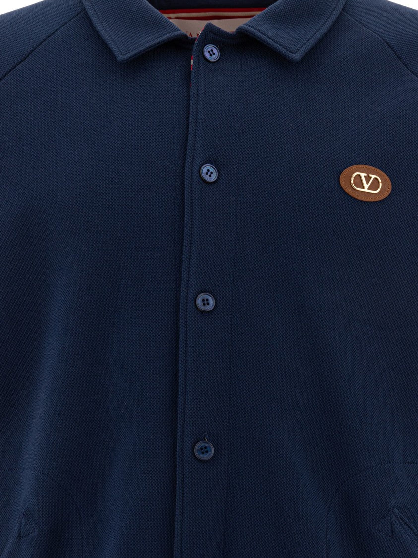 Valentino Contemporary Blue Knitwear With Button-Up Front