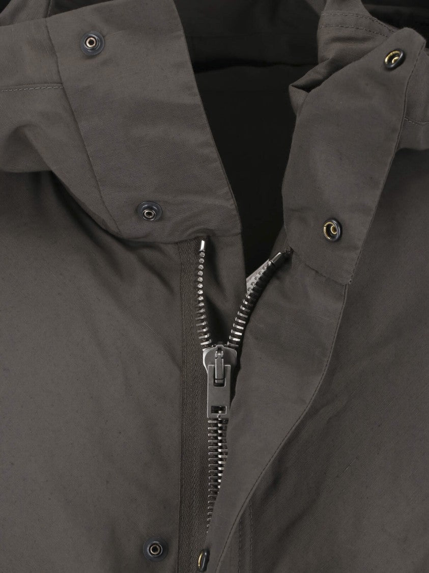 Lemaire Brown Long Straight Utilitarian Hooded Jacket