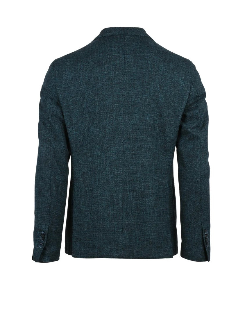 L.B.M. 1911 Fitted Jacket With Textured Fabric And Notch Lapel