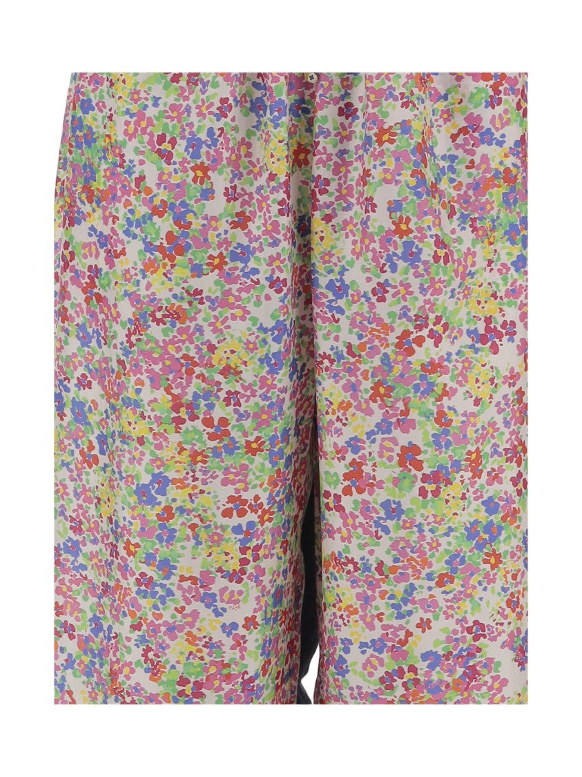 Pero Silk Trousers With Floral Pattern