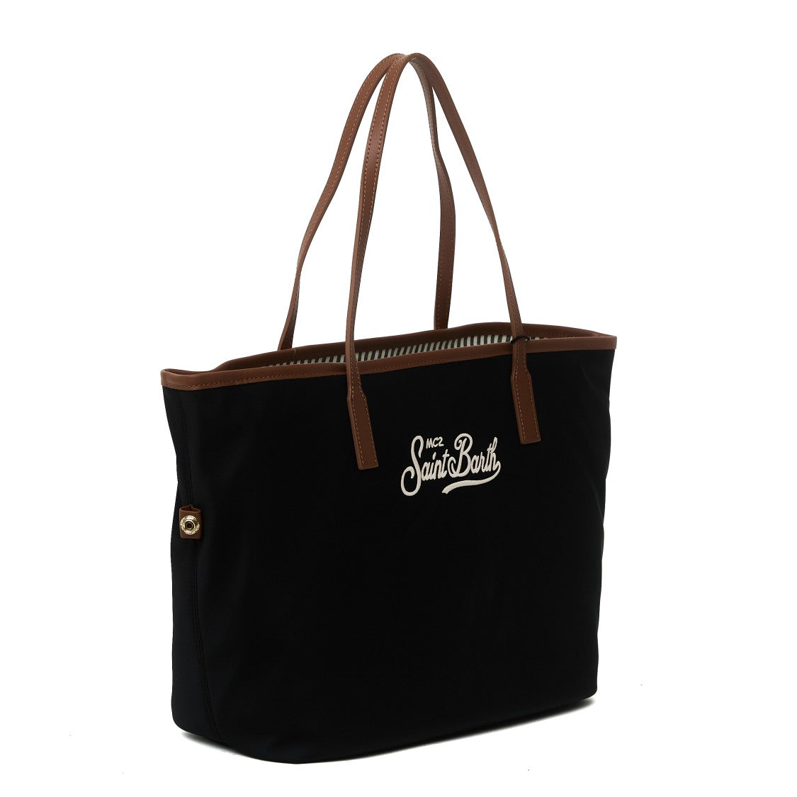 Mc2 Saint Barth Black City Bag Soft-Structured Nylon Tote Bag