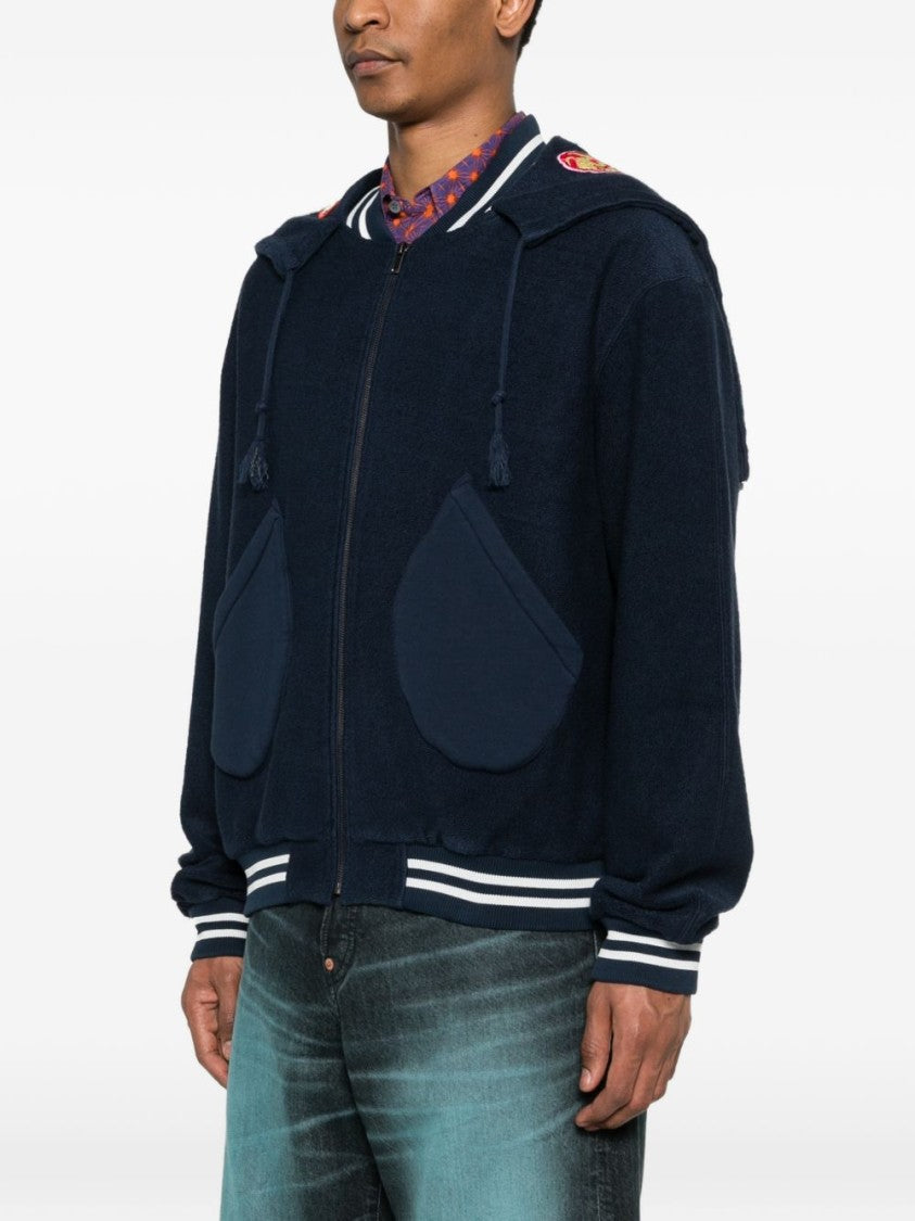 Kenzo Blue Silk And Nylon Lightweight Jacket
