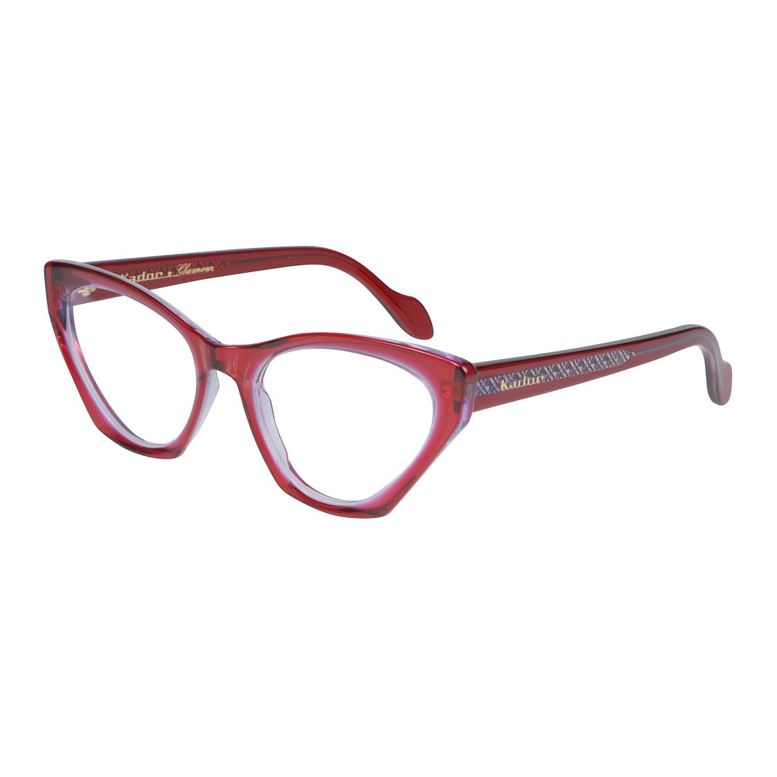 Kador Coachella Glamour Cat-Eye Sunglasses With Translucent Red Finish