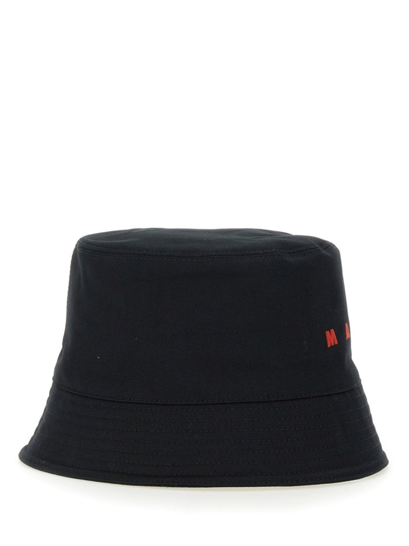 Marni Wide Brim Cotton Bucket Hat