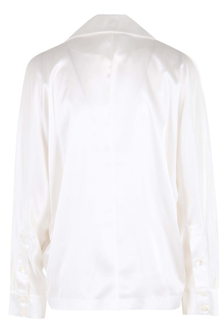 Semi Couture Chalk Silk Satin Carmela Shirt