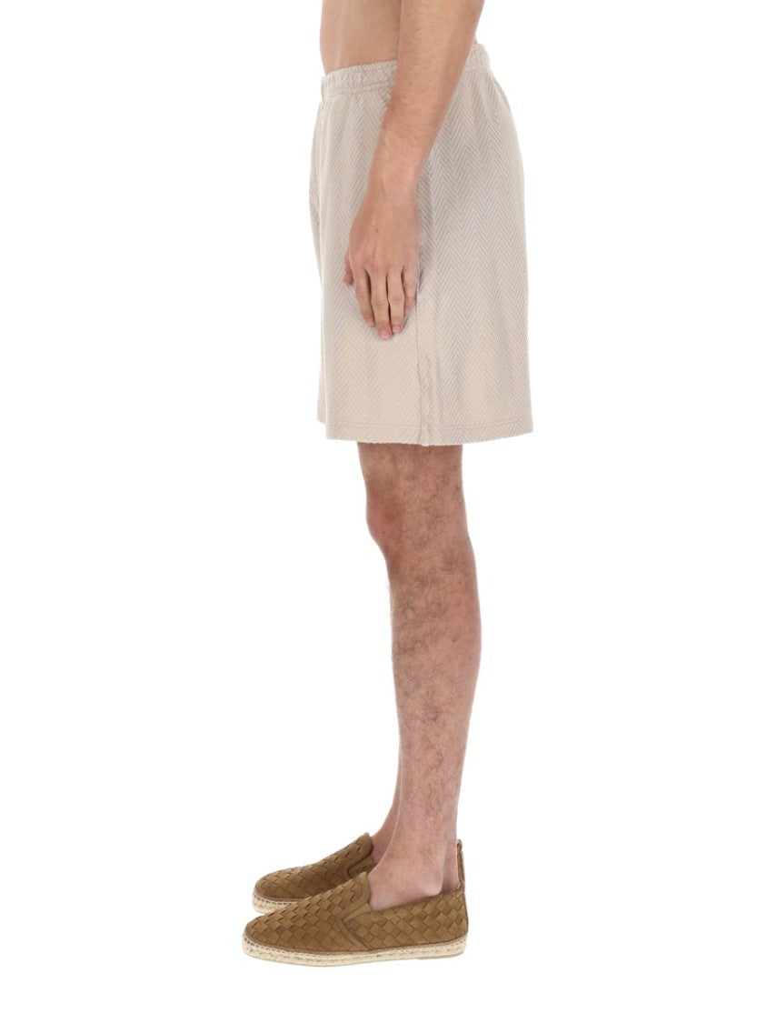 Missoni Beige Herringbone Cotton-Viscose Casual Shorts