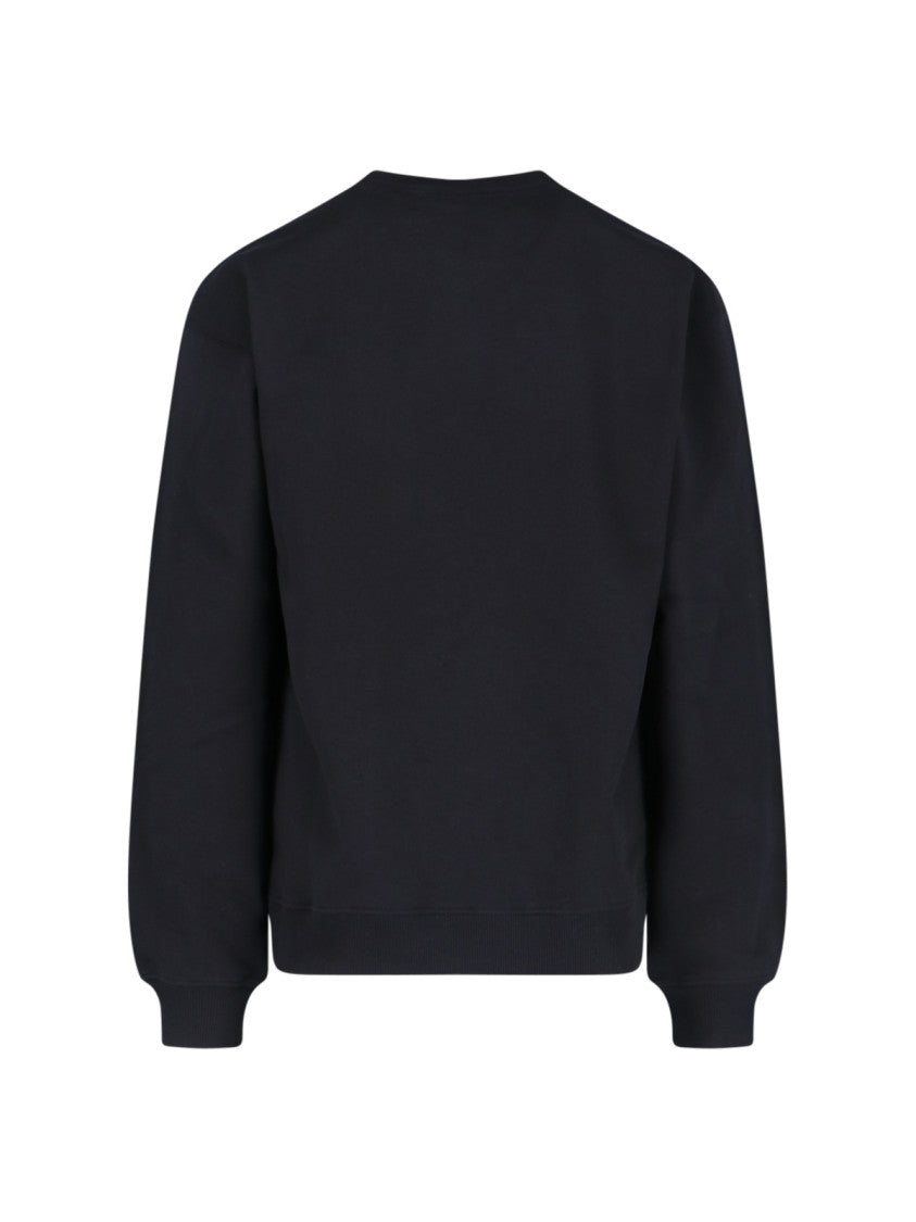 Y/Project "Y Chrome" Crewneck Sweatshirt In Black Cotton Silver