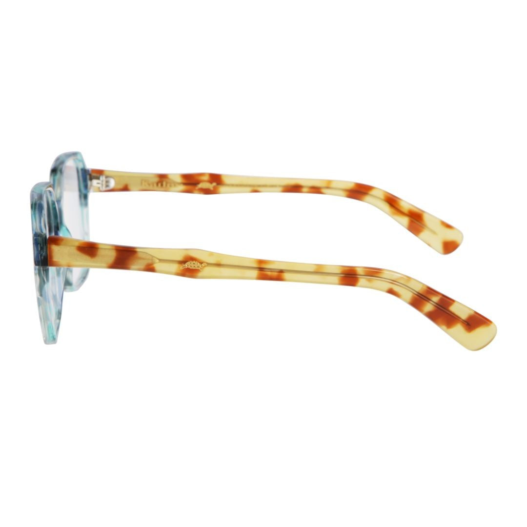Kador Teal Lisa Translucent Square Sunglasses