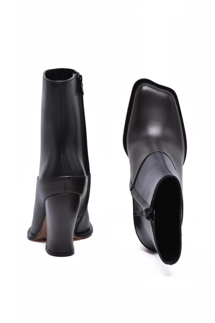 Loewe Leather Ankle Boot Heel 9Cm - Black