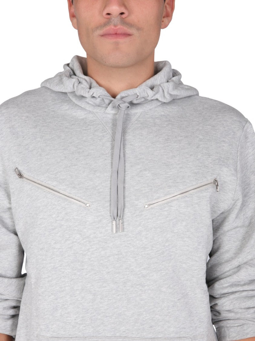 Alexander Mcqueen Light Grey Sweatshirt With Drawstring Hood